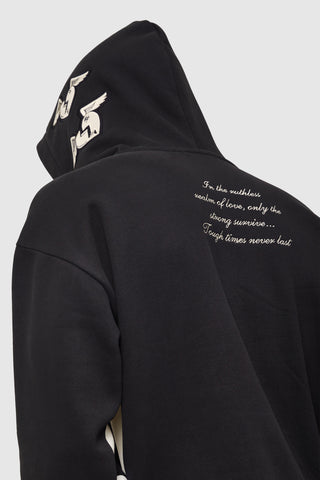 TOUGH LOVE HOOD - BLACK