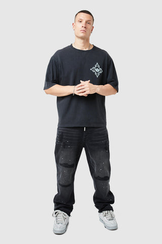 Icon Tee - Black Acid Wash