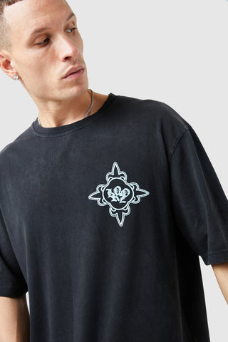Icon Tee - Black Acid Wash