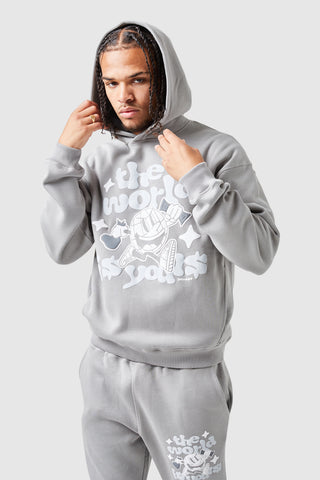 World Is Yours Hood - Steel Grey