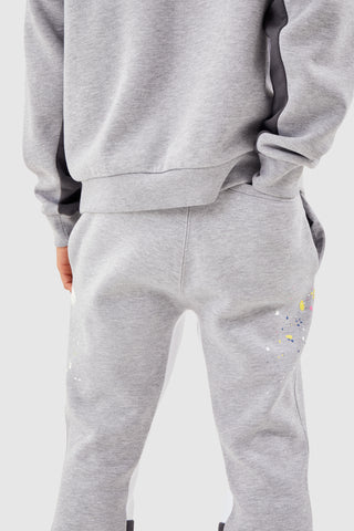 FLARED PAINT SMEAR JOGGER - GREY